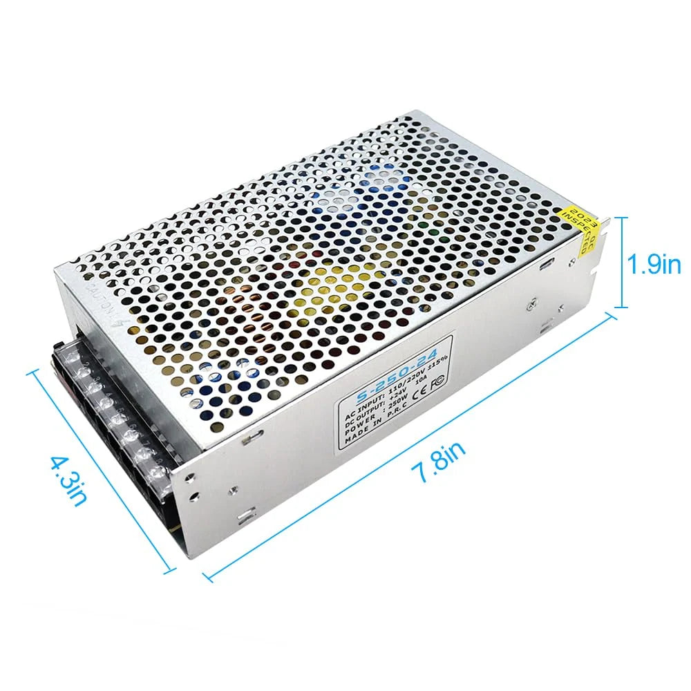 DC 12V/24V 60W–240W Industrial Switching Power Supplies, AC 110/220V Input, Constant Voltage LED Driver Transformer, Metal Case with Screw Terminals, CE/FCC/RoHS Certified