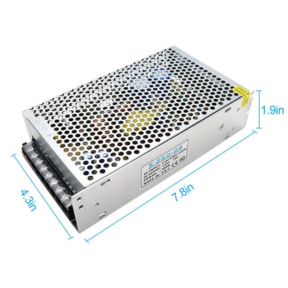 DC 12V/24V 60W–240W Industrial Switching Power Supplies, AC 110/220V Input, Constant Voltage LED Driver Transformer, Metal Case with Screw Terminals, CE/FCC/RoHS Certified