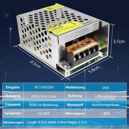 DC 5V 10W–300W Industrial Switching Power Supplies, AC 110/220V Input, LED Strip Driver Transformer, Industrial Metal Case with Terminals, CE/FCC/RoHS Certified, 300W with Cooling Fan