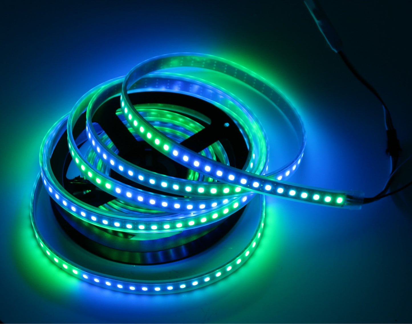 RGBIC LED Strip Light | WS2812 Individually Addressable | SMD5050 RGB | 60 LEDs/M | 5M (16.4FT) Roll | 12V DC | White PCB | IP00/IP65/IP67 Options | Strip & Kit Packages