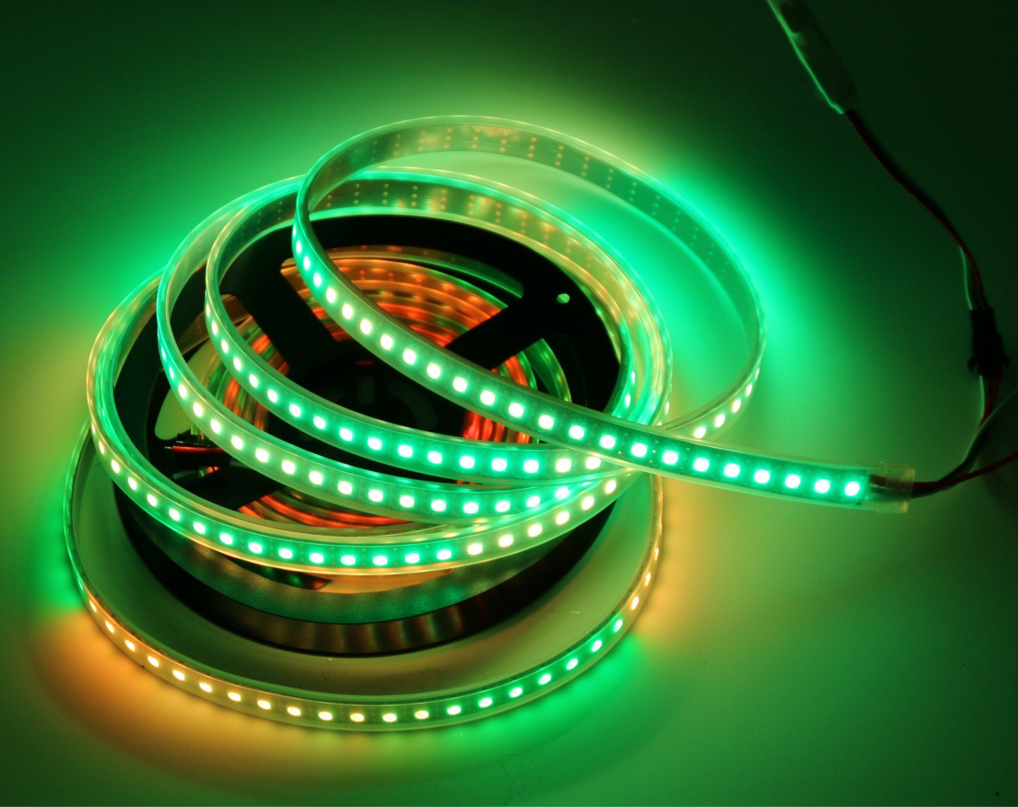 RGBIC LED Strip Light | WS2812 Individually Addressable | SMD5050 RGB | 60 LEDs/M | 5M (16.4FT) Roll | 12V DC | White PCB | IP00/IP65/IP67 Options | Strip & Kit Packages