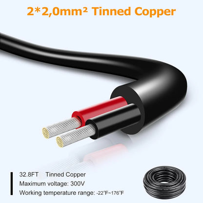 14 AWG 2/3/4/5 Conductor Stranded Tinned Copper Electrical Wire, Black/White PVC Multi-Core Cable – Flexible Control Cable for Electrical Wiring – 50m / 500m (10 Rolls Available)
