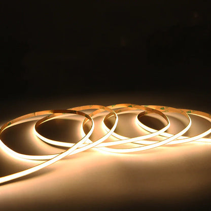 FCOB Slim Flexible LED Strip Light | 5m (16.4ft) Roll | CRI90 | 3000K / 4000K / 6000K  | 480 LEDs/m | 12V 8W | 5mm PCB | Dimmable Indoor IP00 Ribbon