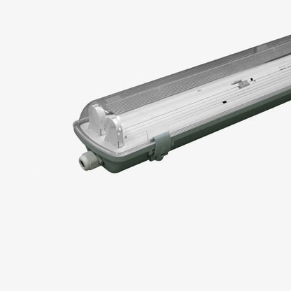TP Series LED Tri-Proof Light – 4ft | 2-Tube Included | Waterproof Dustproof LED Fixture | Stripe Clear Cover | 3000K/4000K/5000K | AC 90–240V | Non-Dimmable | 20-Pack / 100-Pack