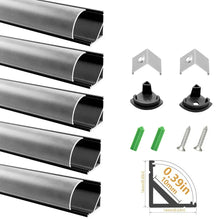 V Shape LED Channel - V02-B 10mm Silver / Black Aluminum Profile | Milky White Cover | Standard LED Mounting Channel – 1m / 2m / 3m | 50 / 100-Pack