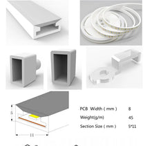 Neon Light Housing – S0511 | 5x11mm Silicone LED Channel System | IP67 Waterproof | 8mm PCB Width | 50M/5M | Local Stock US/UK/DE