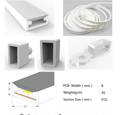 Neon Light Housing – S0511 | 5x11mm Silicone LED Channel System | IP67 Waterproof | 8mm PCB Width | 50M/5M | Local Stock US/UK/DE