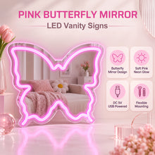 Pink Butterfly LED Vanity Signs – 15.7×12 inch  Neon Outline | USB Powered | Perfect for Vanity Decor