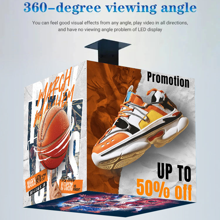 MGC-O Series P2.5 Outdoor 5-Face Magic Cubic LED Display (320×320mm per face, IP65) – Perfect for Outdoor Events & Storefront Promotions
