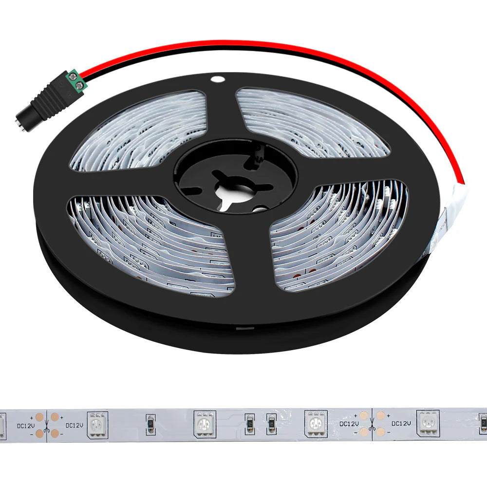 365–370nm SMD5050 UV LED Strip Light – 16.4FT / 5M / 10M | 30 / 60 / 120 LEDs/m | DC12V | Non-Waterproof / IP67 Waterproof | Adapter Not Included | UV Lighting for Resin Work, Fluorescent Effects & Visual Accent