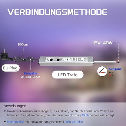 40W Outdoor Waterproof Power Supplies, 12V/24V Output, 90-265V Input, Single Output, Aluminum Housing, Outdoor Lighting Projects, CE/RoHS/FCC Certified, US/UK/EU Plug, 1-Pack / 10-Pack