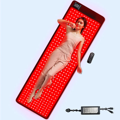 Infrared Therapy Heating Blanket & Mat – 6 Size Options | Red Light 660nm & IR 850nm | Remote Control | Transparent Film | Vibration Massage | 8 Modes & 20 Intensity Levels | for Sleep, Yoga, and Full Body Relaxation | US / EU / UK / AU Plug