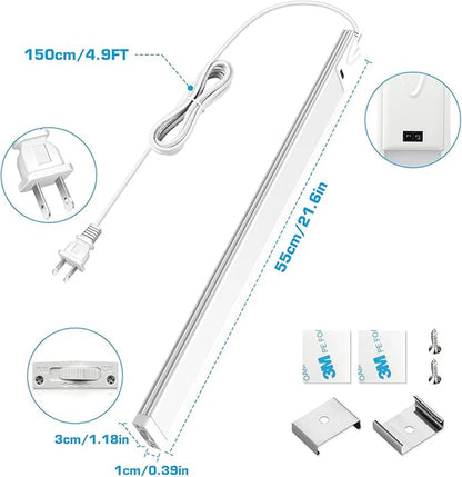 21 Inch Under Cabinet Lights with Hand Wave, Under Cabinet Lighting Motion Sensor Light Indoor, Dimmable Closet Lights 3 CCT Cabinet Lights for Kitchen, Stairs(2 Pack)