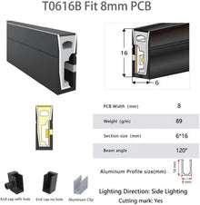 Neon Light Housing – S0616 Black Side Edge Lighting | 6x16mm Silicone LED Channel System | IP67 Waterproof | 8mm PCB Width | 50M/5M | Local Stock US/UK/DE