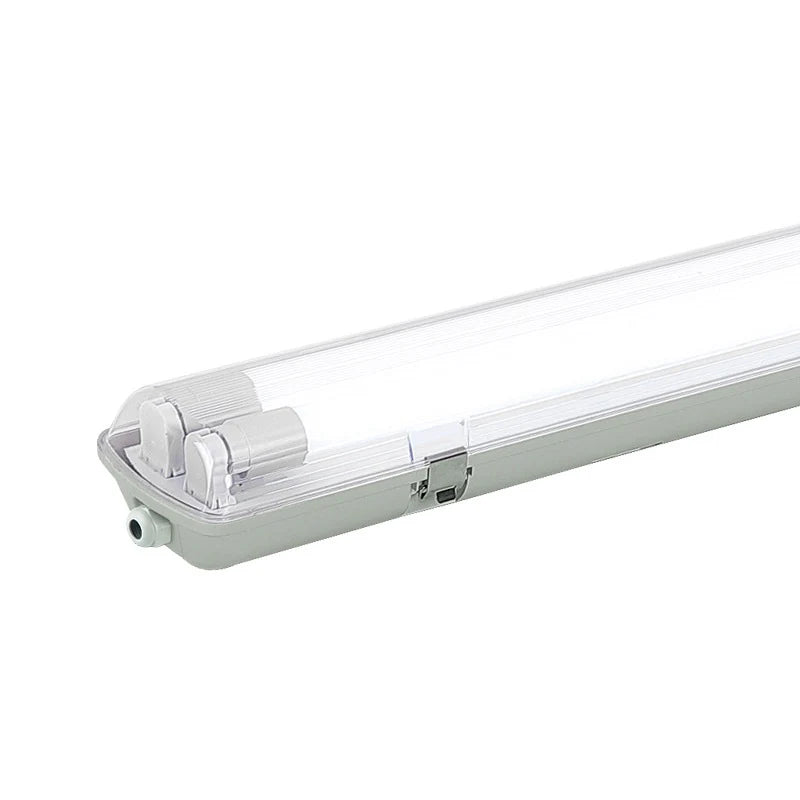 TP Series LED Tri-Proof Light – 2ft | 2-Tube Included | Waterproof Dustproof LED Fixture | Stripe Clear Cover | 3000K/4000K/5000K | AC 90–240V | Non-Dimmable | 20-Pack / 100-Pack