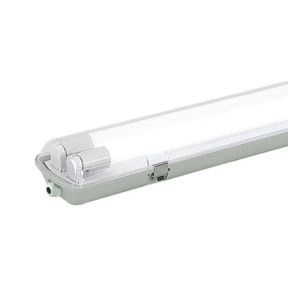 TP Series LED Tri-Proof Light – 2ft | 2-Tube Included | Waterproof Dustproof LED Fixture | Stripe Clear Cover | 3000K/4000K/5000K | AC 90–240V | Non-Dimmable | 20-Pack / 100-Pack