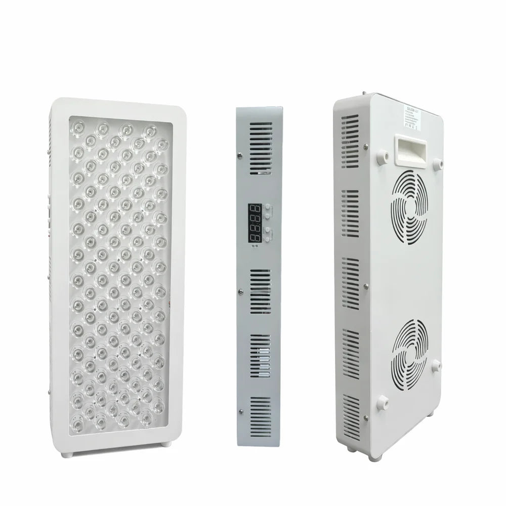 50W / 130W Large Panel Infrared Therapy Light – 60 / 80 LEDs | Button Control | Red Light 660nm & IR 850nm | Hanging Mount | AC100–240V | for Skin Rejuvenation, Muscle & Joint Therapy | Protective Goggles Included | US / EU / UK / AU Plug