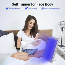 50W Infrared Blue Light Tanning Lamp – Blue Light 460–465nm | Dimmable & Timer | AC100–240V | Aluminum Alloy + PC Cover | for Skin Tanning | Blue Stand / Desktop Stand | Included Controller, Hook, Protective Goggles | US / EU / UK / AU Plug