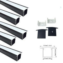 U Shape LED Channel - U05-A 20mm Silver / Black Aluminum Profile | Milky White Cover | Heavy-Duty LED Mounting Track – 1m / 2m / 3m | 50 / 100-Pack