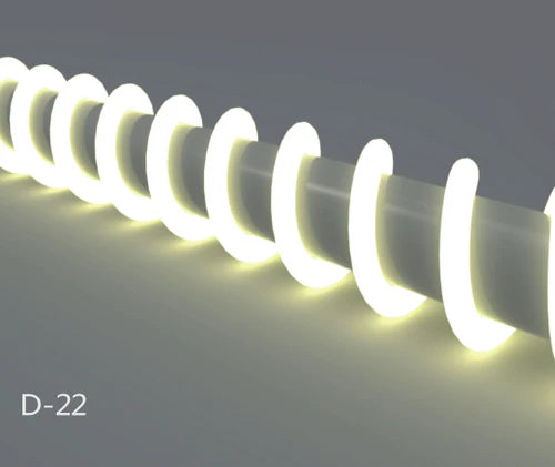 Neon Light Housing – S22D Black | ⏀22mm Silicone LED Channel System | IP67 Waterproof | 8mm PCB Width | 50M/5M | Local Stock US/UK/DE