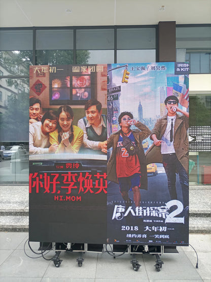 LEP-M Series Foldable LED Digital Signage Poster | 1×2.25m All-in-One Mobile Case | P3.9mm Indoor | Remote-Lift LED Display System