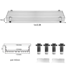 Wide Recessed LED Aluminum Profiles Kit H15050B – 125mm Inner Width | Silver | Milky White Cover | With Installation Accessories | Linear Flush-Mount Office Lighting – 1m / 2m | 10 / 20-Pack