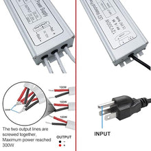 300W Outdoor Waterproof Power Supplies, 12V Output, 90-265V Input, Triple Output, Aluminum Housing, Outdoor Lighting Projects, CE/RoHS/FCC Certified, US/UK/EU Plug, 1-Pack / 10-Pack