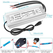 300W Outdoor Waterproof Power Supplies, 12V/24V Output, 90-265V Input, Dual Output, Aluminum Housing, Outdoor Lighting Projects, CE/RoHS/FCC Certified, US/UK/EU Plug, 1-Pack / 10-Pack