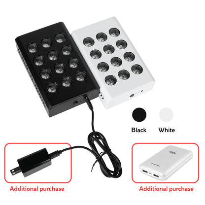 MINI60 Rechargeable Red & Near Infrared Therapy Light – Dual Chip | 12 LEDs | Portable Handheld Design | 5V 2A USB Powered | Black / White | Red Light Therapy for Skin Rejuvenation & Muscle Therapy