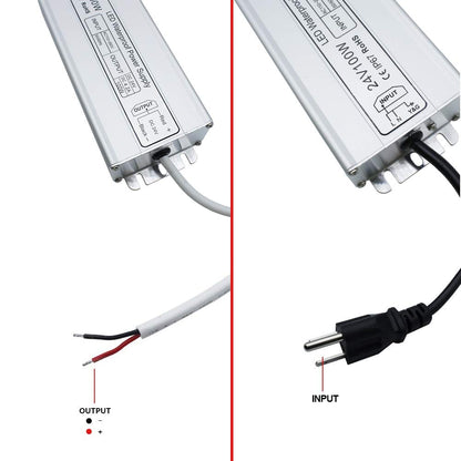 100W Outdoor Waterproof Power Supplies, 12V/24V/36V/48V Output, 90-265V / 90-140V / 175-265V Input, Single Output, Aluminum Housing, Outdoor Lighting Projects, CE/RoHS/FCC Certified, US/UK/EU Plug, 1-Pack / 10-Pack