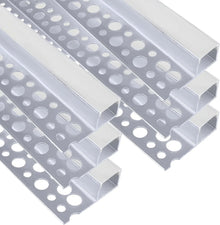 One-Sided Drywall LED Aluminum Profiles – for 1–12mm LED Strip Plaster-in Recessed Profile | Silver | Milky White Cover | 1m / 2m / 3m | 50 / 100-Pack