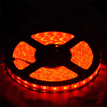 635nm SMD2835 DC12V Red LED Strip Light – Visible Red for Indicators & Lighting, 60/120/240 LEDs/m, 5M /10M, IP00/IP65