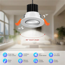 Smart-2W Series COB WiFi Recessed Lighting | 2Inch 5W | Dimmable RGB & CCT 2700-6500K | 100–240V | White Housing | Compatible with Alexa and Google Home || 50 / 100-Pack