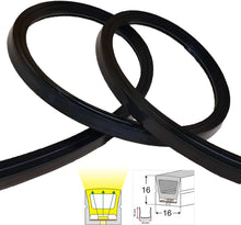 Neon Light Housing – S1616 Black | 16x16mm Silicone LED Channel System | IP67 Waterproof | 10mm PCB Width | 50M/5M | Local Stock US/UK/DE