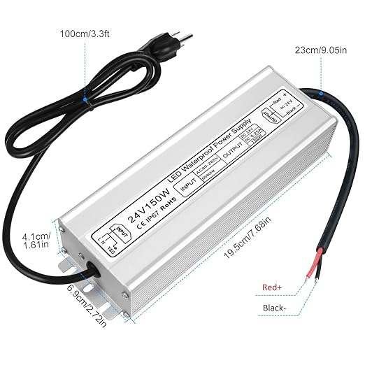 150W Outdoor Waterproof Power Supplies, 12V/24V/36V/48V Output, 90-265V / 90-140V / 175-265V Input, Single Output, Aluminum Housing, Outdoor Lighting Projects, CE/RoHS/FCC Certified, US/UK/EU Plug, 1-Pack / 10-Pack