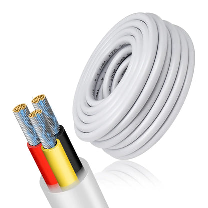 14 AWG 2/3/4/5 Conductor Stranded Tinned Copper Electrical Wire, Black/White PVC Multi-Core Cable – Flexible Control Cable for Electrical Wiring – 50m / 500m (10 Rolls Available)