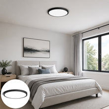 AC 110–130V Black Round Flush Mount LED Ceiling Lights – 15.7 Inch – 3000K / 4500K / 5000K / 6500K – for Residential & Commercial Lighting – Local Stock (US)