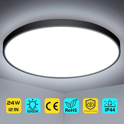AC 220–240V Black Round Flush Mount LED Ceiling Light – 7 / 9 / 12 / 15.7 Inch – 3000K / 4500K / 5000K / 6500K – for Residential & Commercial Lighting – Local Stock (UK)