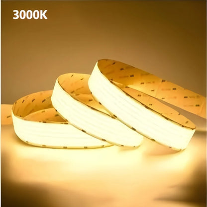 Five Row COB Flexible LED Strip Light - 24V | 30mm PCB | 1600 LEDs/M | CRI 90+ | Dot-Free Continuous Lighting | 3000K / 4000K / 6500K | Non-Waterproof | for Cabinets,Kitchen Office Lighting | 50/500M