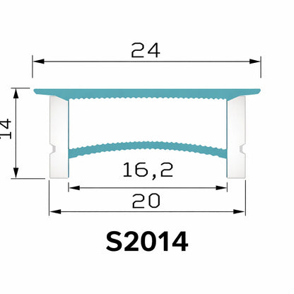 LQ Series S2014 Quick Install LED Neon Profile | Mounting Edge Cover | 20×14mm Top Emitting commercial neon profile | Max Strip Width ≤16mm | Cabinet Display Lighting | 5M/500M