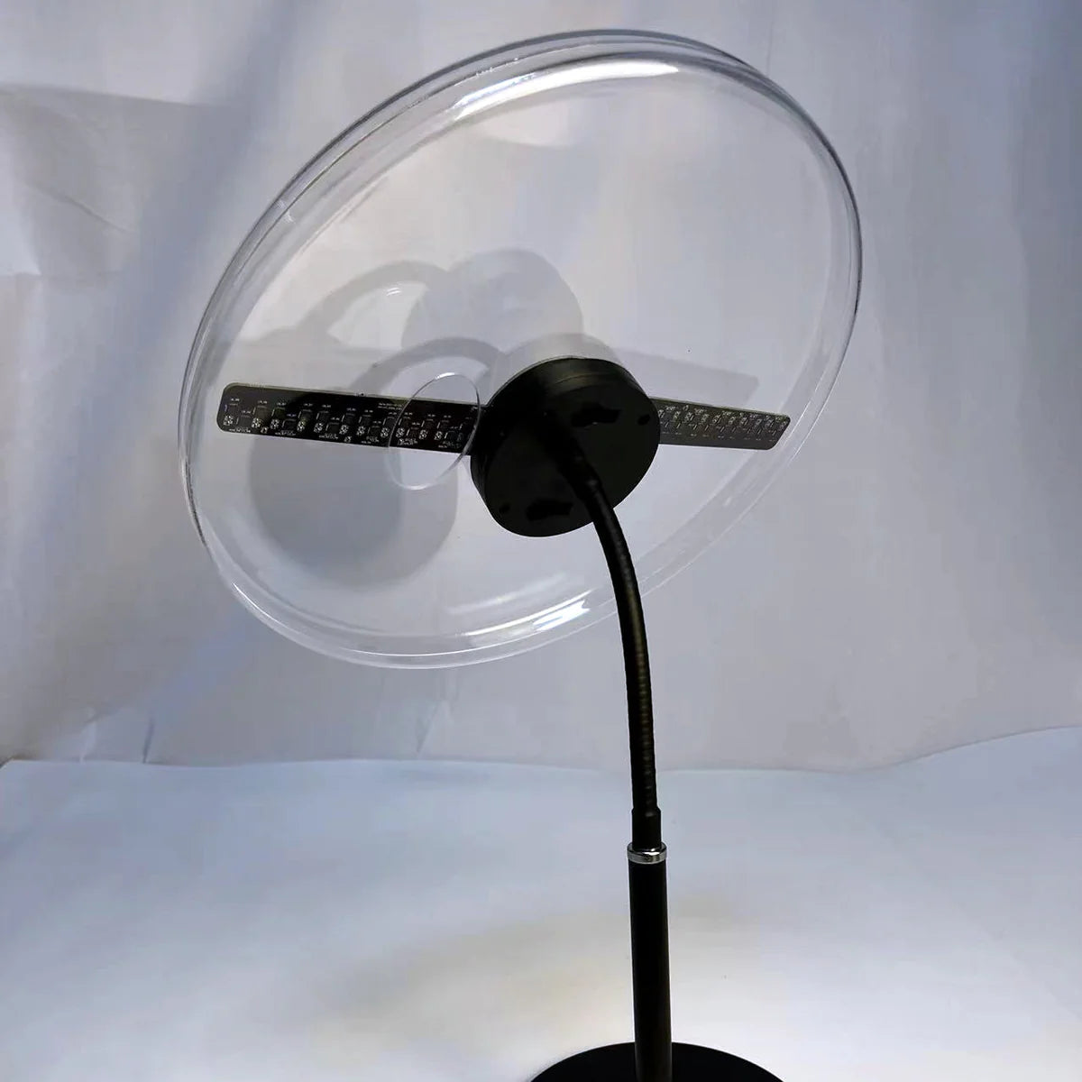 FL Series 11cm to 42cm (4.3–16.5 inch) | 3D Hologram LED Display | Small Size | Asynchronous Control | Retail Hologram Display | Desktop Stand with Transparent Protective Cover | 2 Blades