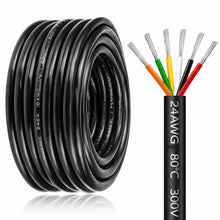 24 AWG 6/7/8 Conductor PVC Control Cable, Black/White Industrial Flexible Wire for Signal & Control Systems – 50m / 500m