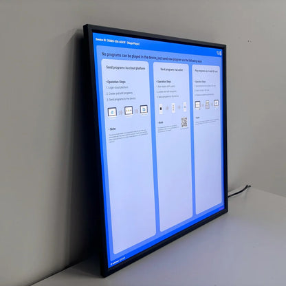 26.5 Inch (476×476mm Viewable) Square LCD Digital Screen Display, Cloud / APP / USB Disk Playback