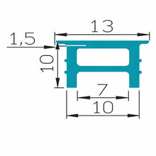 LQ Series S1010-H Black Transparent Quick Install LED Neon Profile | Double-Chamber Diffuser | 10×10mm Top Emitting led neon extrusion profile | Max Strip Width ≤5mm | LED Advertising Display Lighting | 5M/500M