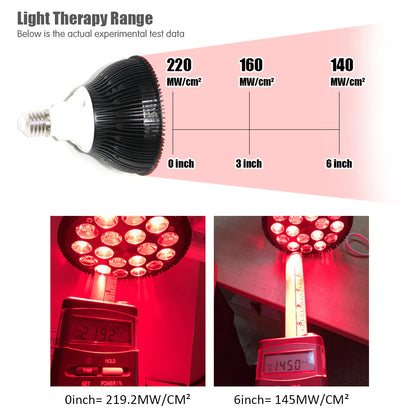 54W PAR38 Infrared Therapy LED Bulb – Dual Chip Red Light 660nm & Near Infrared 850nm | E26 / E27 Base | With / Without Desktop Clamp | US / EU Plug | Plug-In Red Light Therapy Lamp for Skin Rejuvenation & Muscle and Joint Therapy