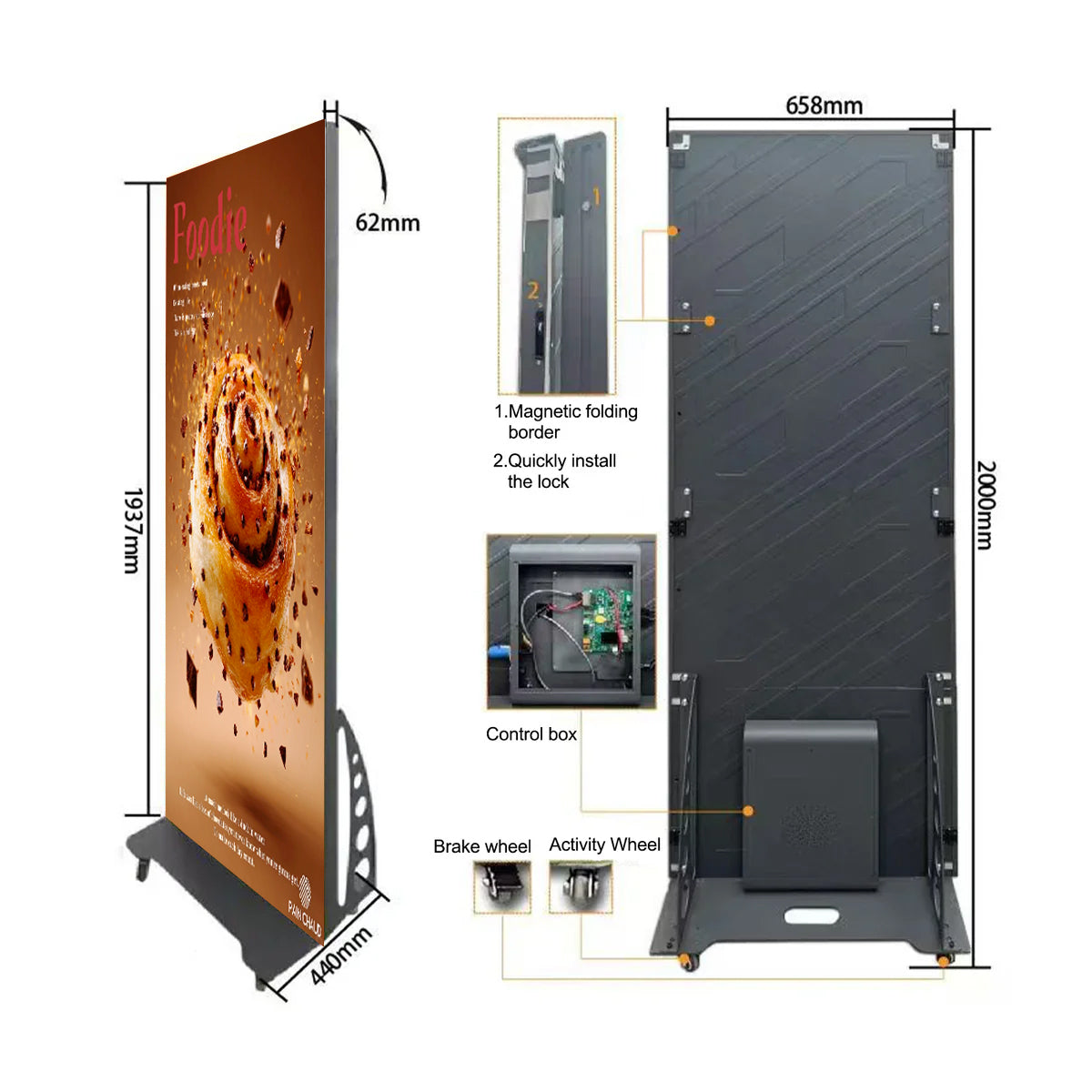 LEP-GOB Series LED Screen Kit for Church & Stage | 1280×1920mm | Indoor Plug-in | P2.5 / P1.86 / P1.53 / P1.25 | GOB Reinforced Surface + Magnetic Splicing Design