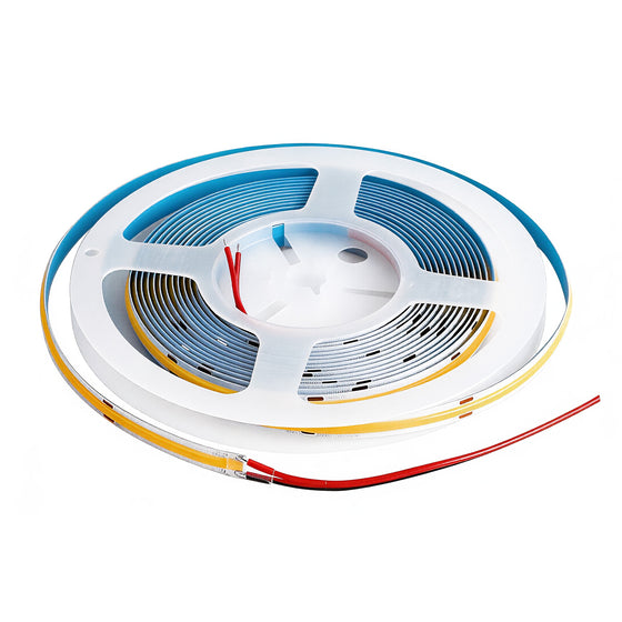 COB Flexible LED Strip Light - 12V / 24V | 8mm PCB | 320 / 480 LEDs/M | CRI 90+ | Dot-Free Continuous Lighting | 3000K / 4000K / 6500K / Red / Blue / Green / Pink / Yellow | Non-Waterproof | for Cabinets,Kitchen Office Lighting | 50/500M