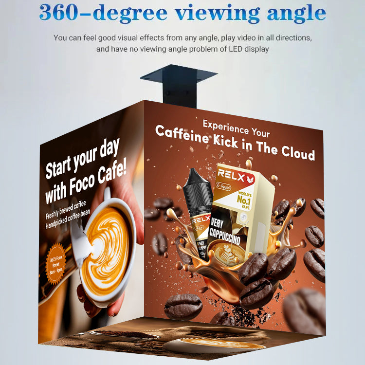 MGC Series Multi-Option Magic Cubic LED Display – 320–640mm | P1.8 / P2.5 / P3.91 | 5/6-Face | Indoor & Outdoor | Display Cube for Retail & Events