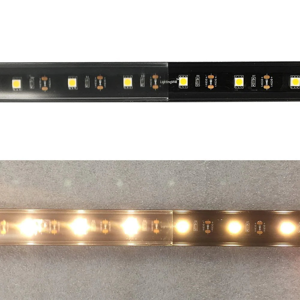 U Shape LED Channel - U04-A 20mm Silver / Black Aluminum Profile | Milky White Cover | Heavy-Duty LED Mounting Track – 1m / 2m / 3m | 50 / 100-Pack