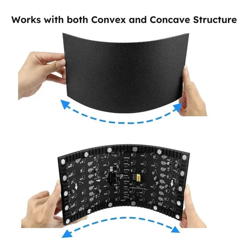 IF-256S Series Flexible LED Screen Modules | 256×128mm | SMD | P4 / P2 | Soft Back Shell with Magnet | Cylindrical LED Projects